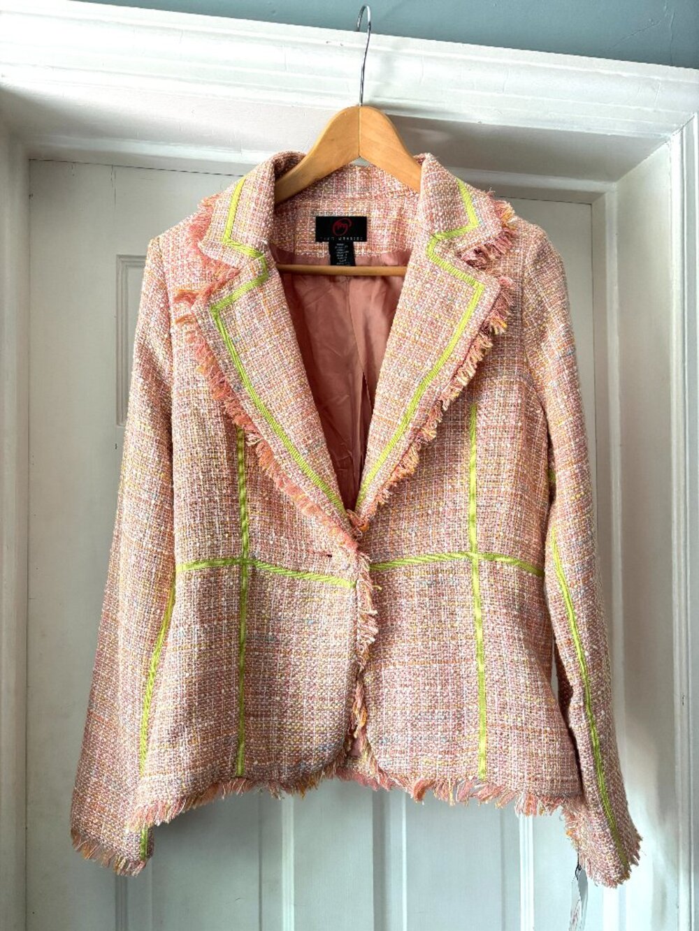 NWT Vintage True Meaning Tweed Blazer Pink Size M